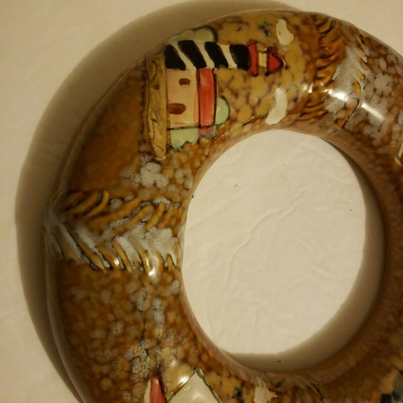 Life Ring Bouy Ceramic Wall Hanging Hand Painted - Picture 3 of 12